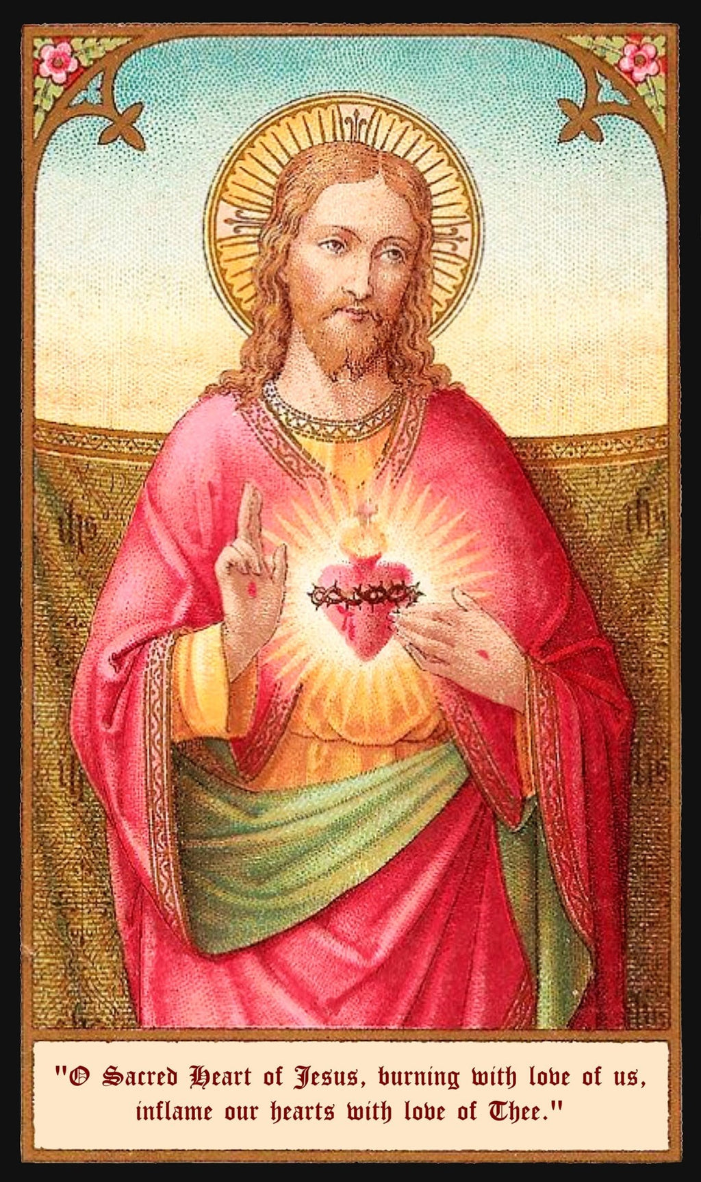Sacred Heart of Jesus Holy Card T-Shirt - Catholicamtees