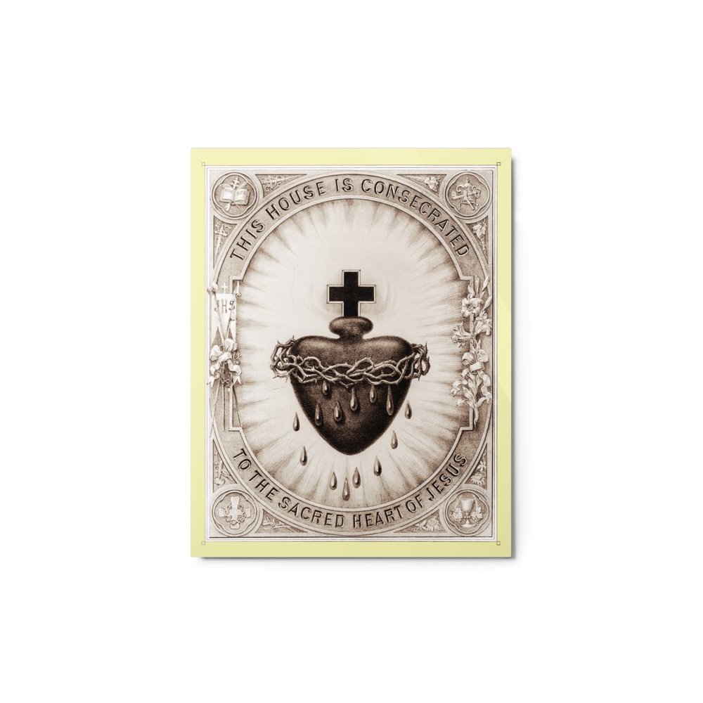 Sacred Heart of Jesus Home Consecration 11x14 inch Metal Print - Catholicamtees