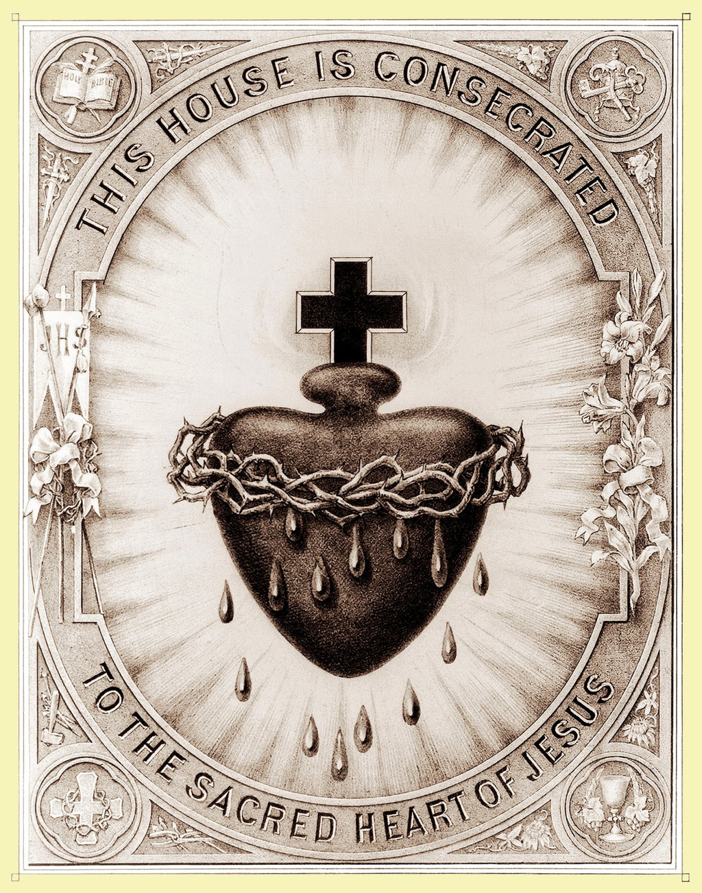 Sacred Heart of Jesus House Consecration Framed Photo Paper Poster - Catholicamtees