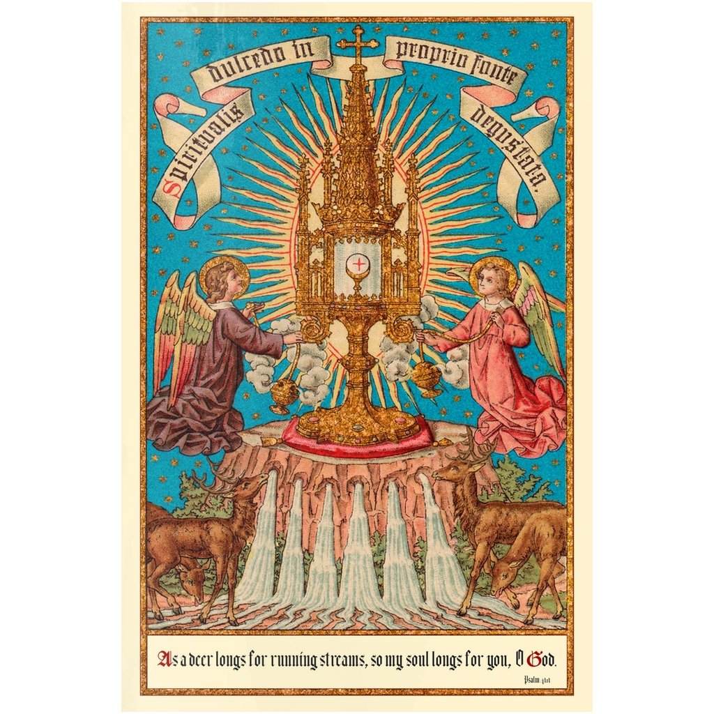 blessed sacrament poth Blessed Sacrament Containing All Sweetness 10x15 inch Metal Print – Catholicamtees