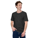 Load image into Gallery viewer, Chi-Rio with Alpha and Omega in Black T-Shirt - Catholicamtees
