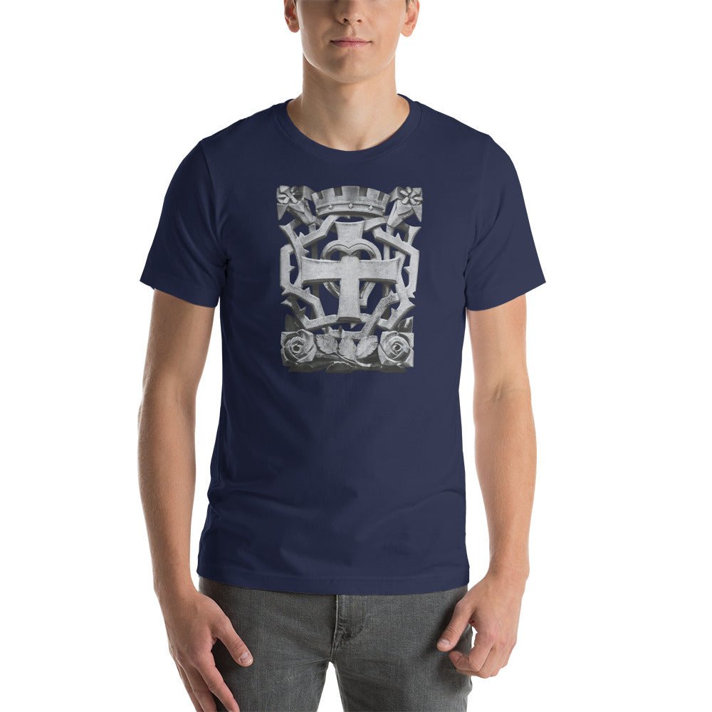 Cross and Crown Stonework T-Shirt - Catholicamtees