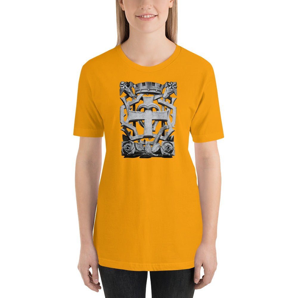 Cross and Crown Stonework T-Shirt - Catholicamtees
