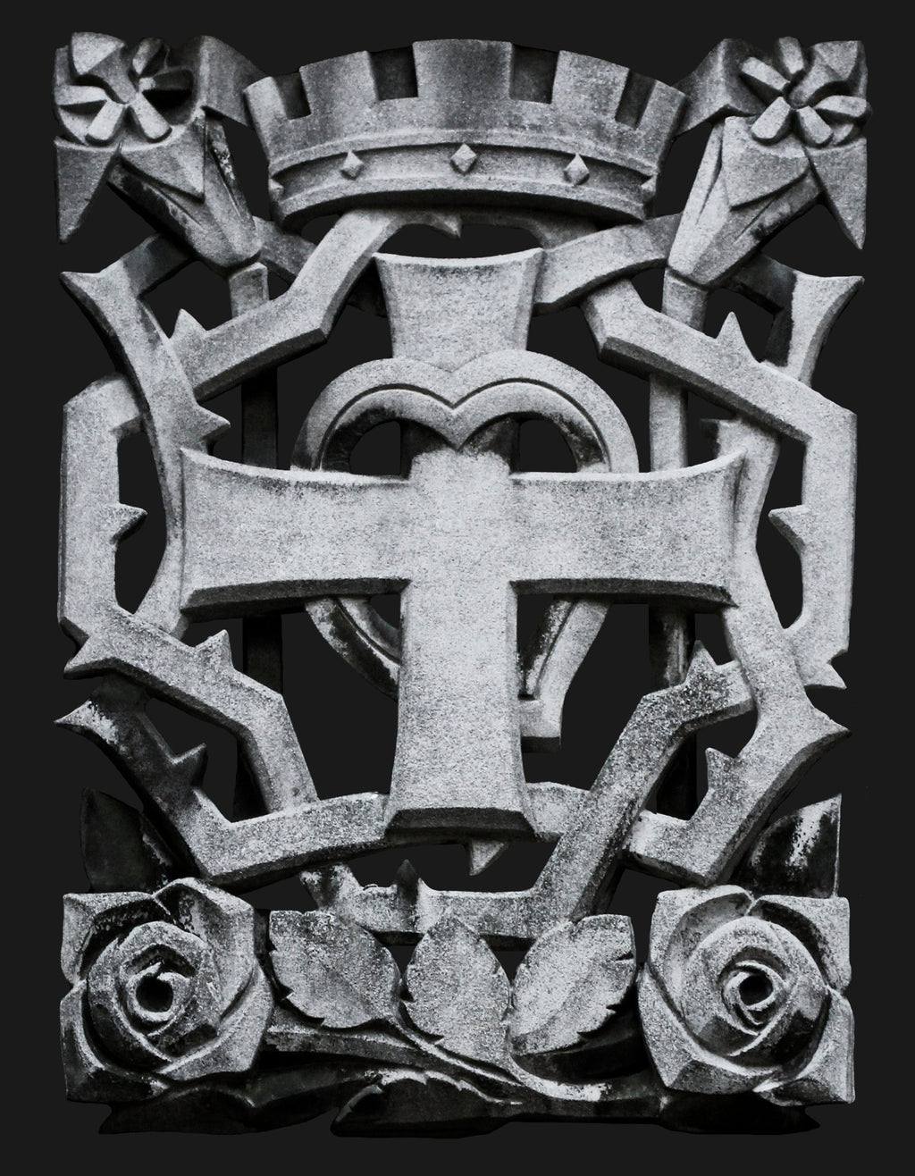 Cross and Crown Stonework T-Shirt - Catholicamtees