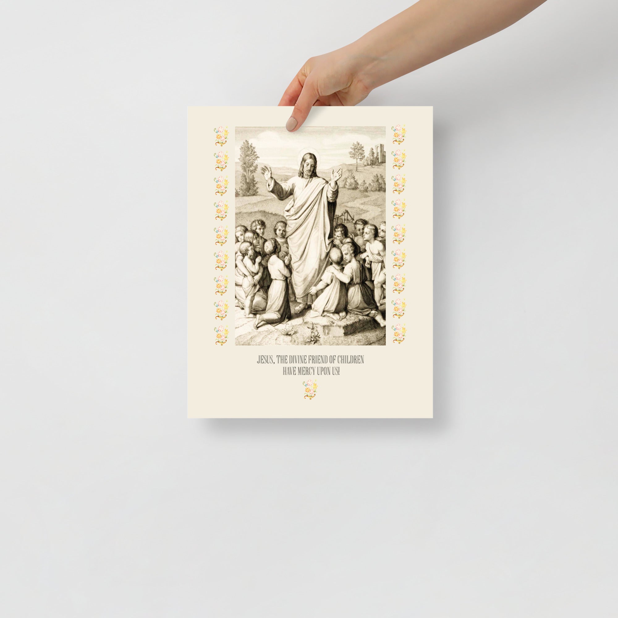 Jesus the Divine Friend of Children Memorial Poster - Catholicamtees