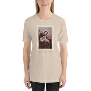 Jesus the Good Shepherd Lace Holy Card T-Shirt - Catholicamtees