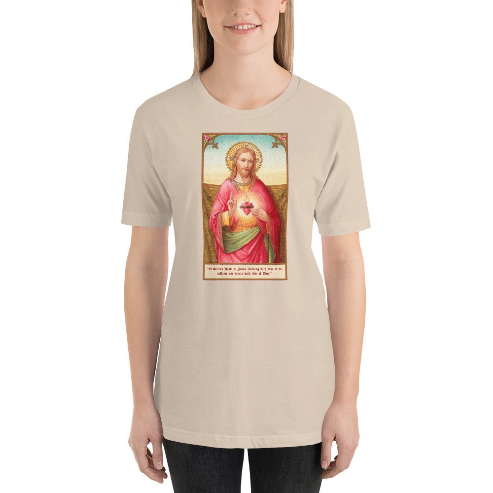Sacred Heart of Jesus Holy Card T-Shirt - Catholicamtees