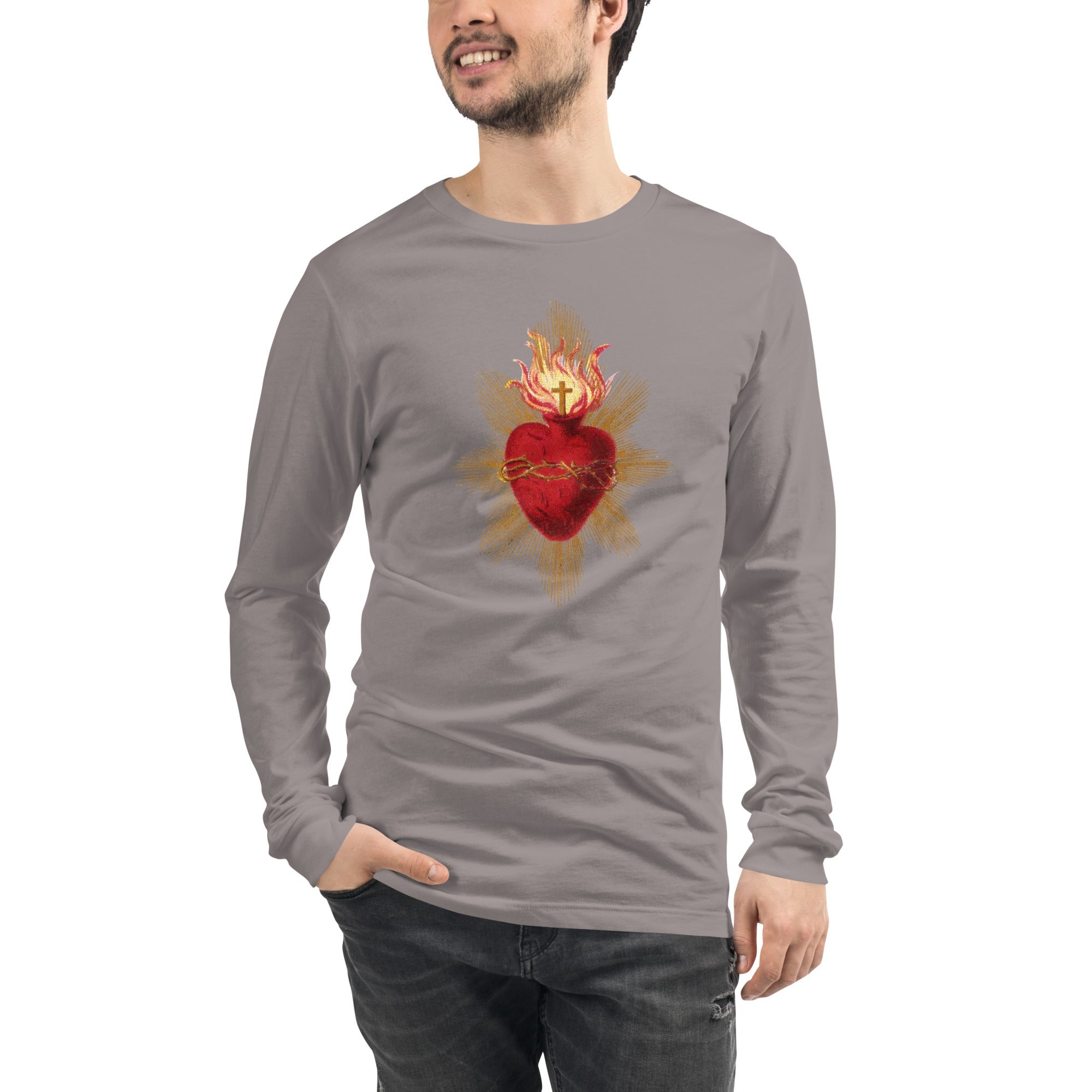 Sacred Heart of Jesus Long Sleeve Tee - Catholicamtees