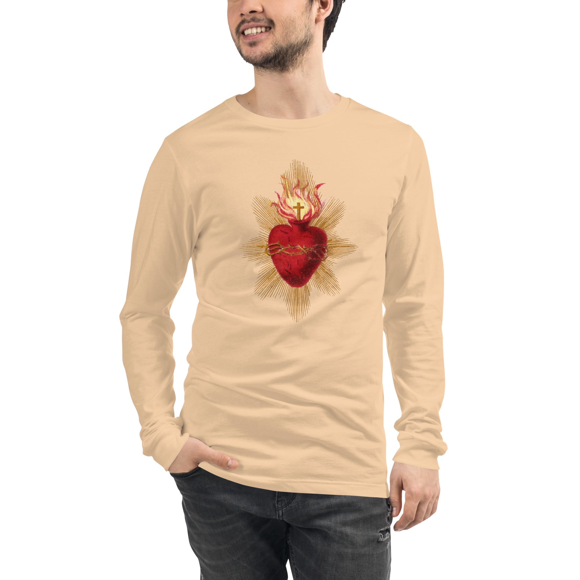 Sacred Heart of Jesus Long Sleeve Tee - Catholicamtees