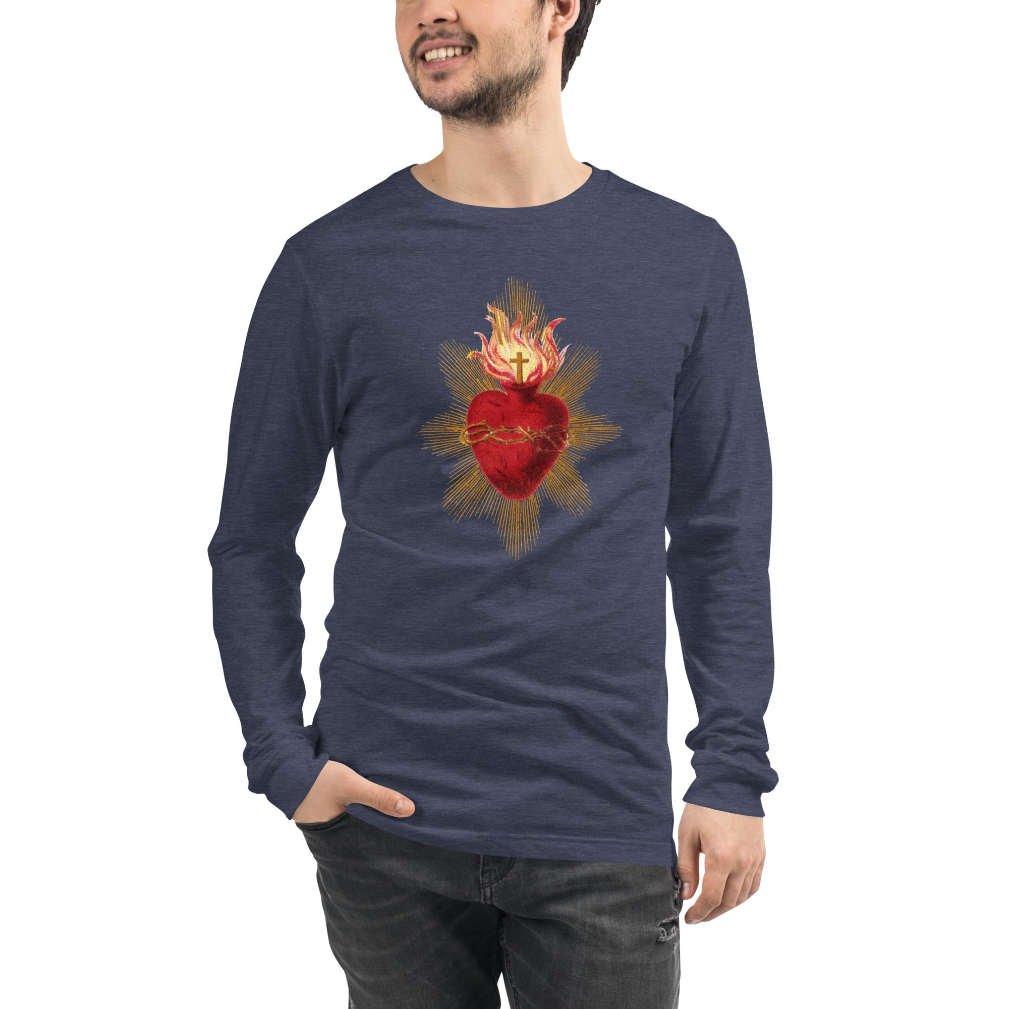Sacred Heart of Jesus Long Sleeve Tee - Catholicamtees