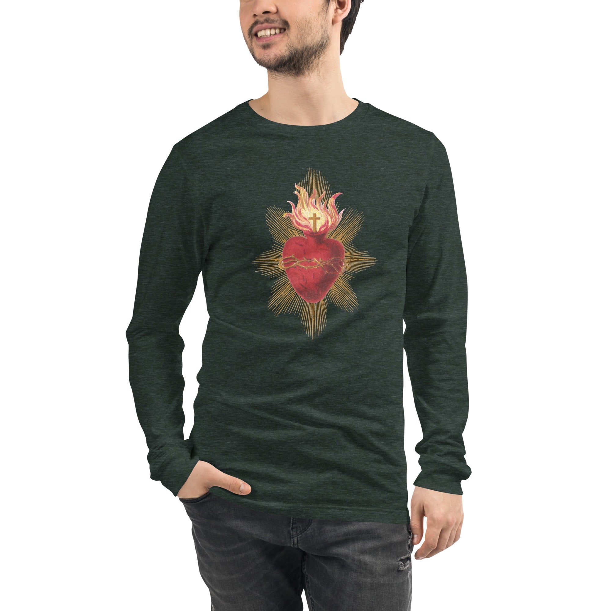 Sacred Heart of Jesus Long Sleeve Tee - Catholicamtees