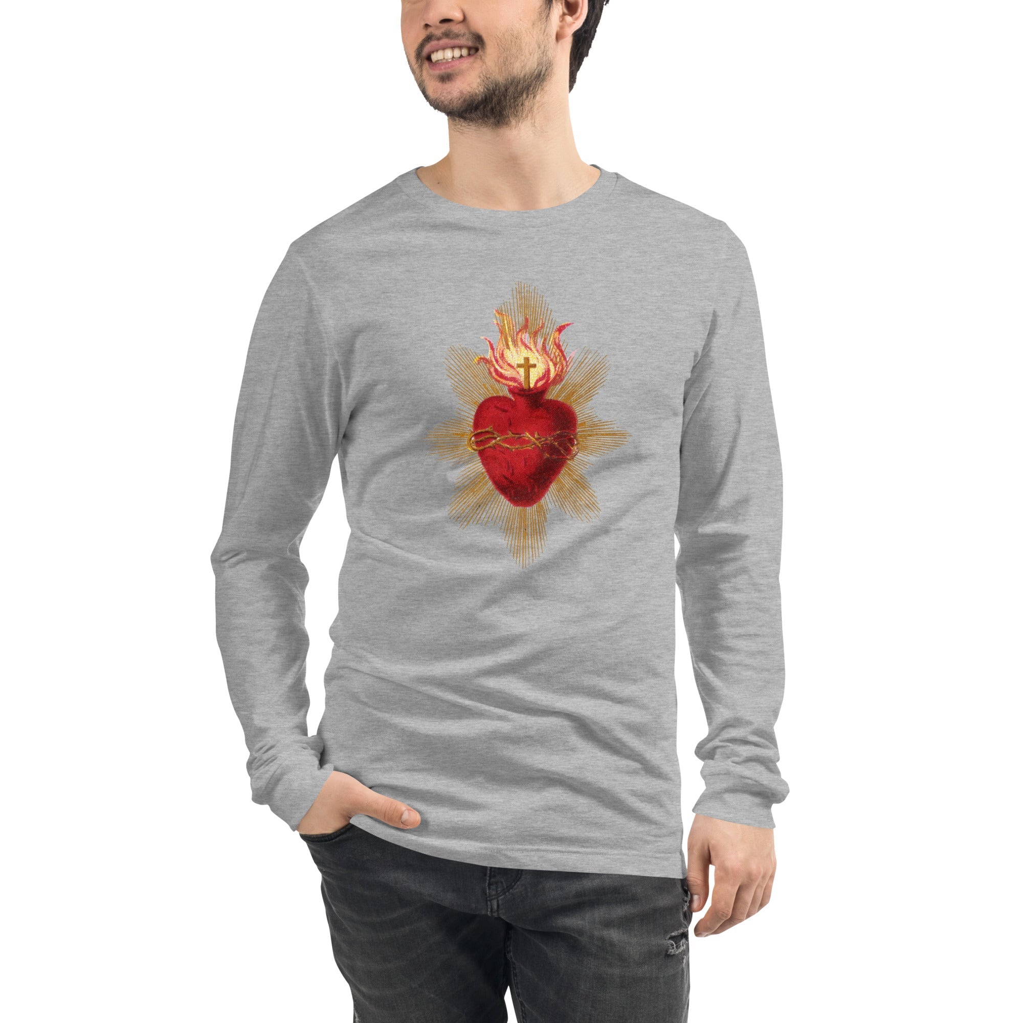 Sacred Heart of Jesus Long Sleeve Tee - Catholicamtees