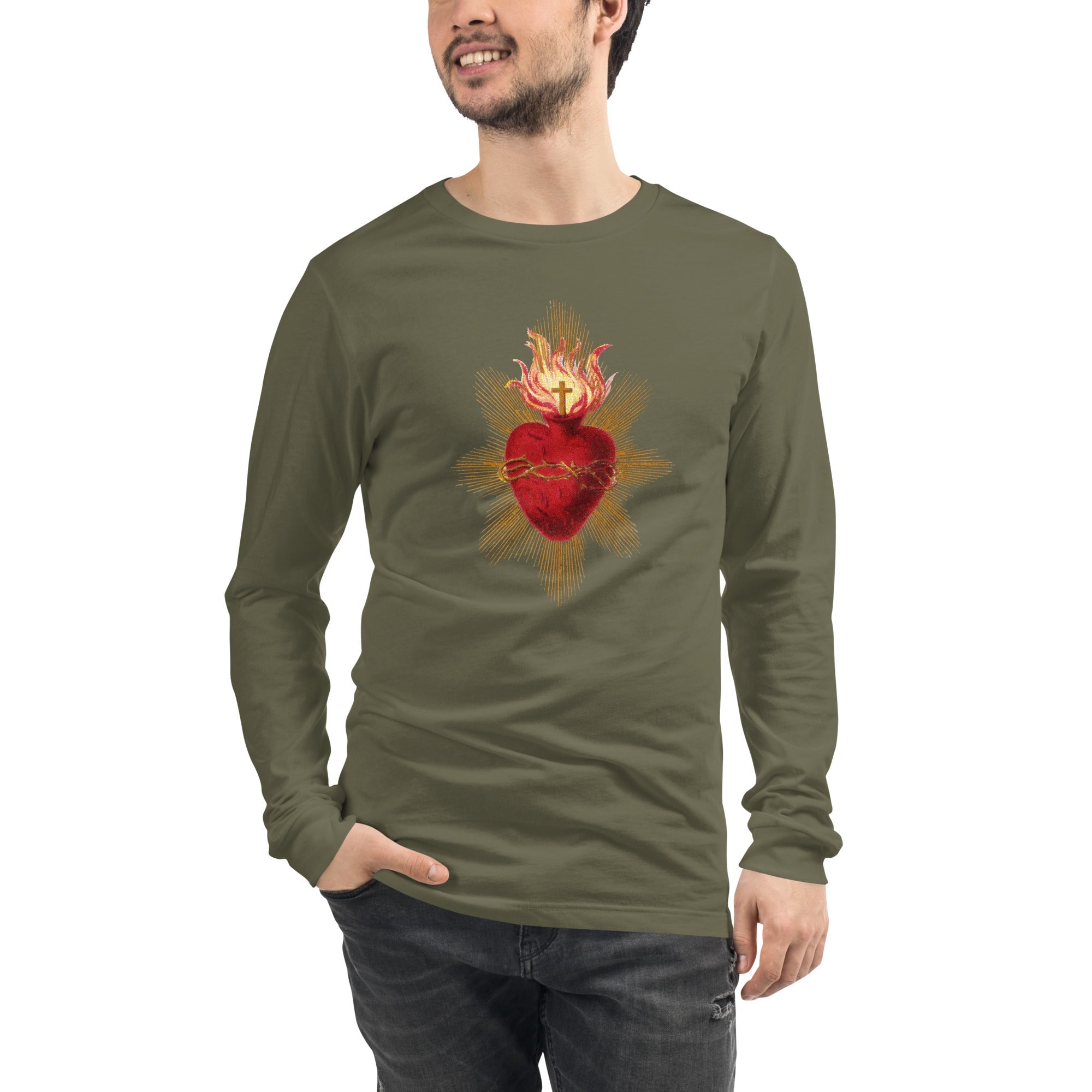Sacred Heart of Jesus Long Sleeve Tee - Catholicamtees