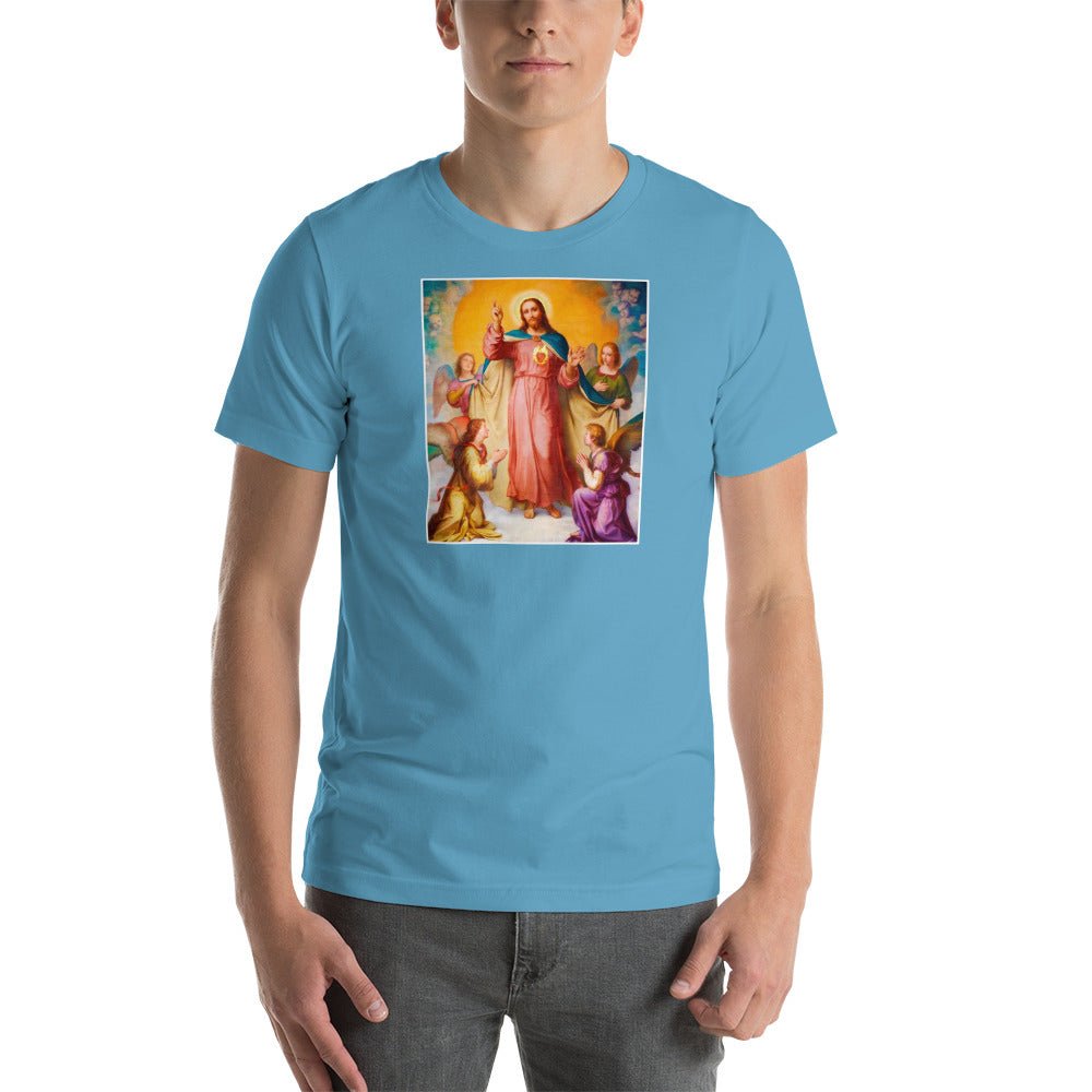 Sacred Heart of Jesus with attending Angels T-Shirt - Catholicamtees
