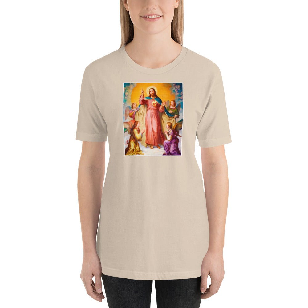 Saintgoals Womens graphic tee - heather navy - Catholic Saint Virtues