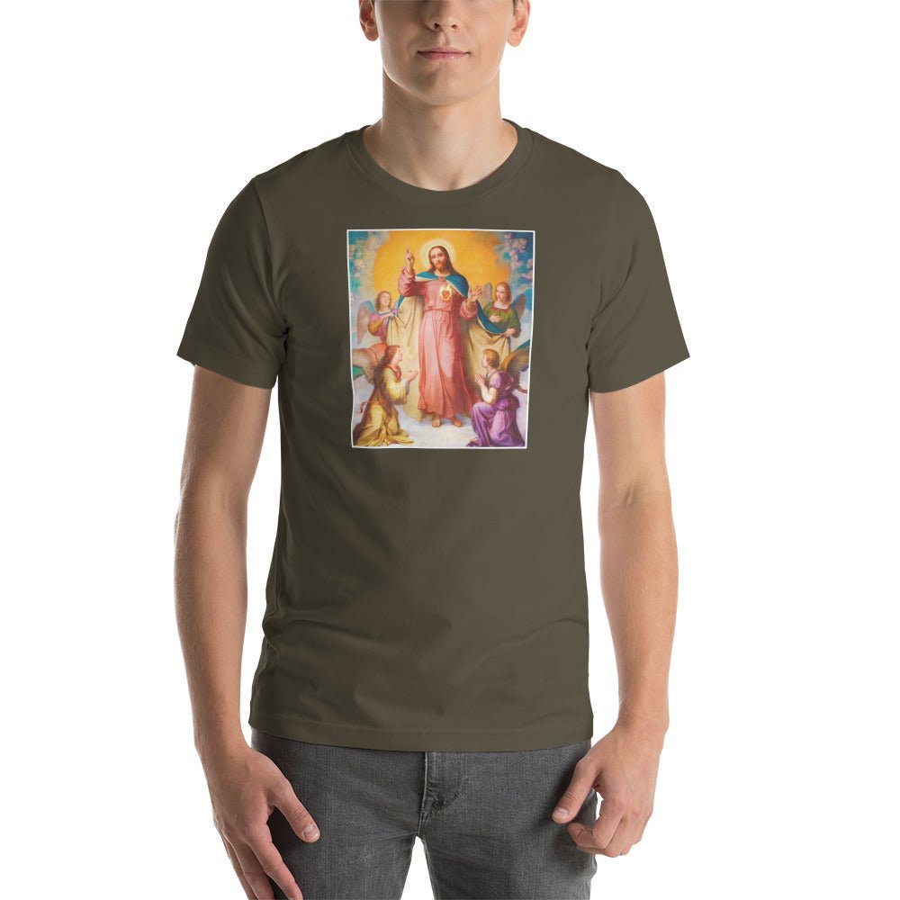 Sacred Heart of Jesus with attending Angels T-Shirt - Catholicamtees