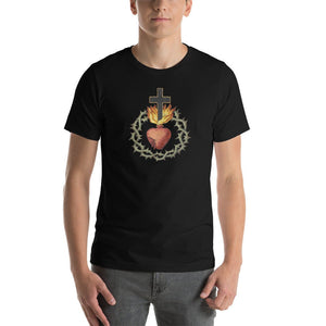Sacred Heart of Jesus with Crown of Thorns Mosaic T-Shirt - Catholicamtees