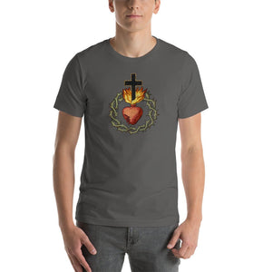 Sacred Heart of Jesus with Crown of Thorns Mosaic T-Shirt - Catholicamtees