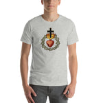 Load image into Gallery viewer, Sacred Heart of Jesus with Crown of Thorns Mosaic T-Shirt - Catholicamtees
