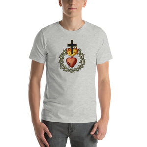 Sacred Heart of Jesus with Crown of Thorns Mosaic T-Shirt - Catholicamtees