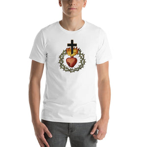 Sacred Heart of Jesus with Crown of Thorns Mosaic T-Shirt - Catholicamtees