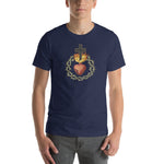 Load image into Gallery viewer, Sacred Heart of Jesus with Crown of Thorns Mosaic T-Shirt - Catholicamtees
