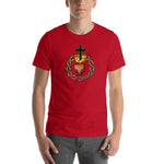 Load image into Gallery viewer, Sacred Heart of Jesus with Crown of Thorns Mosaic T-Shirt - Catholicamtees
