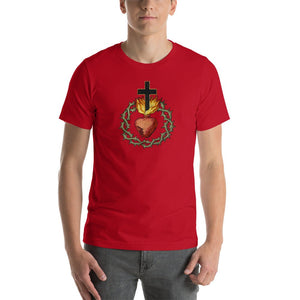 Sacred Heart of Jesus with Crown of Thorns Mosaic T-Shirt - Catholicamtees