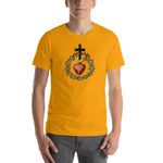 Load image into Gallery viewer, Sacred Heart of Jesus with Crown of Thorns Mosaic T-Shirt - Catholicamtees
