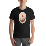 Load image into Gallery viewer, Sacred Heart of Jesus with Doves and Violets Holy Card T-Shirt - Catholicamtees
