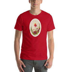 Sacred Heart of Jesus with Doves and Violets Holy Card T-Shirt - Catholicamtees