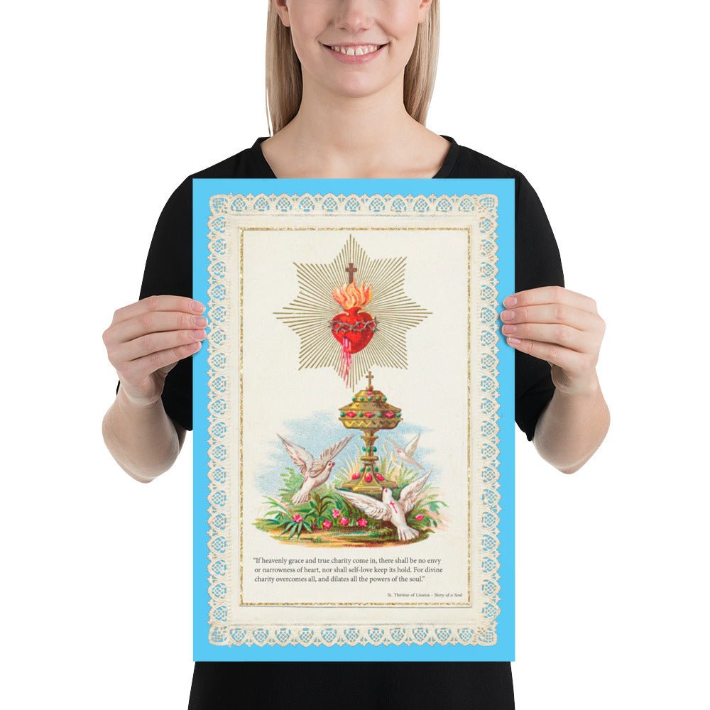 Sacred Heart of Jesus with quote from St. Thérèse's "Story of a Soul" Poster - Catholicamtees
