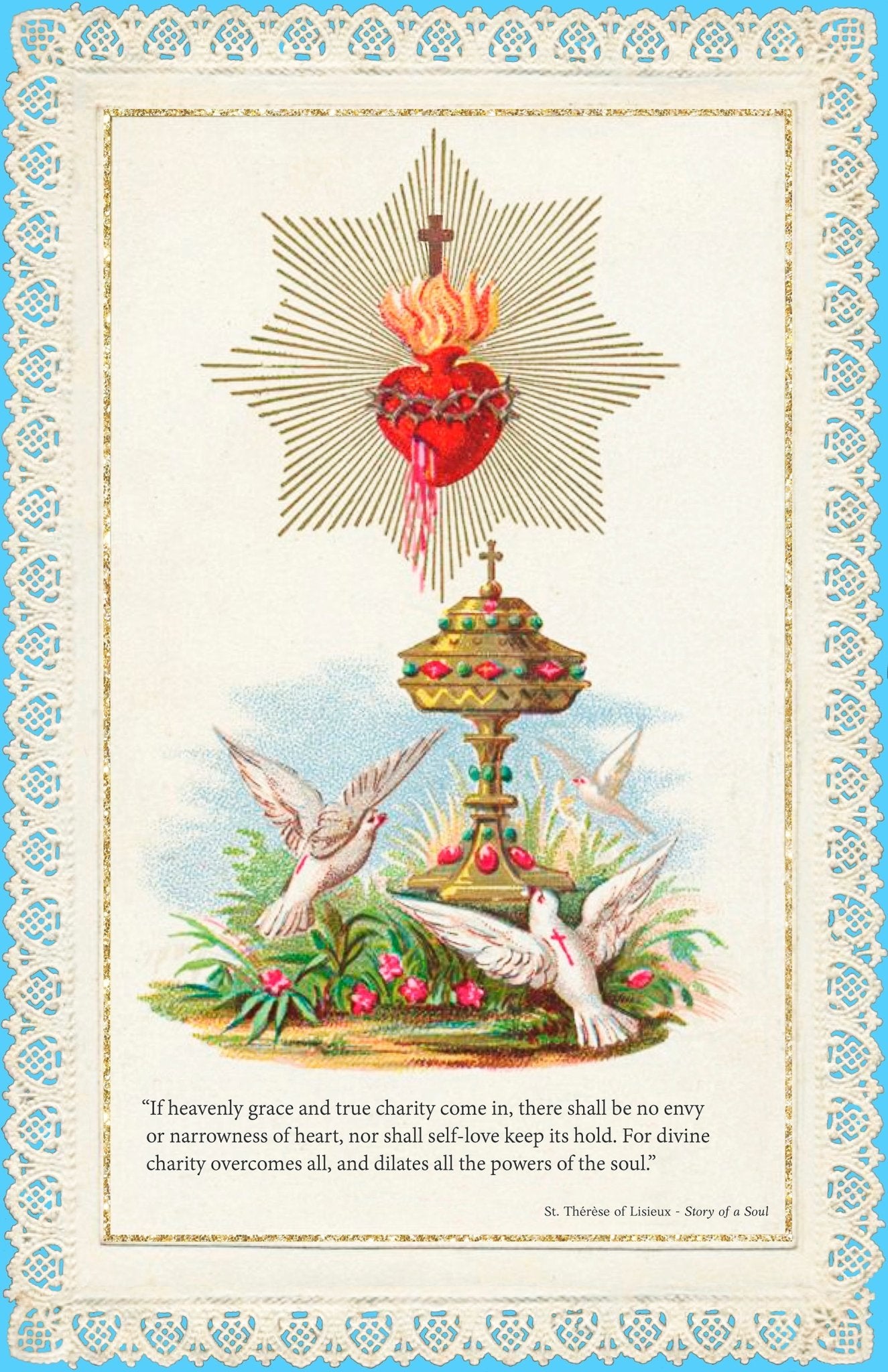 Sacred Heart of Jesus with quote from St. Thérèse's "Story of a Soul" T-Shirt - Catholicamtees