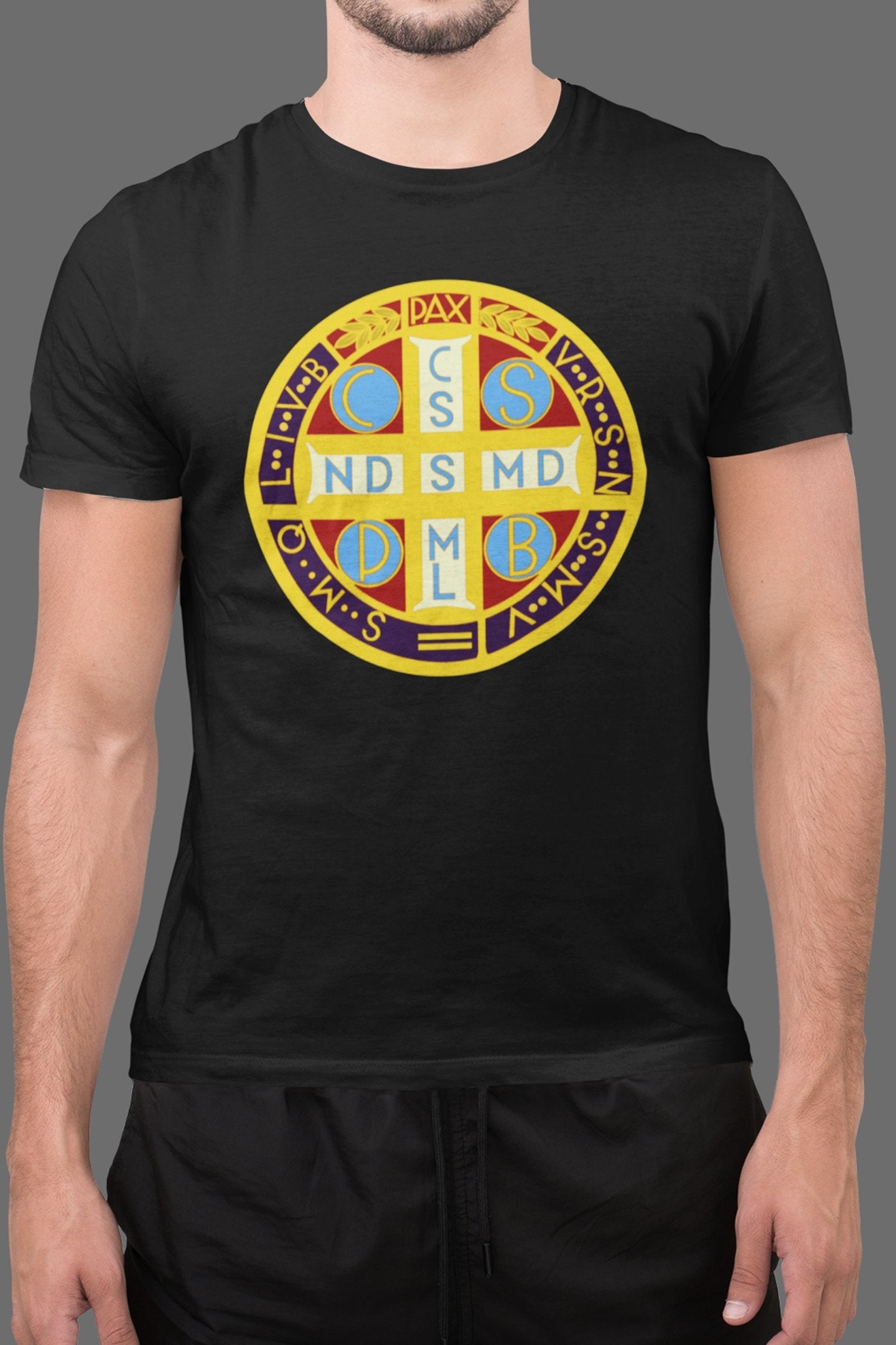 Saint Benedict Medal Lightweight T-Shirt - Catholicamtees