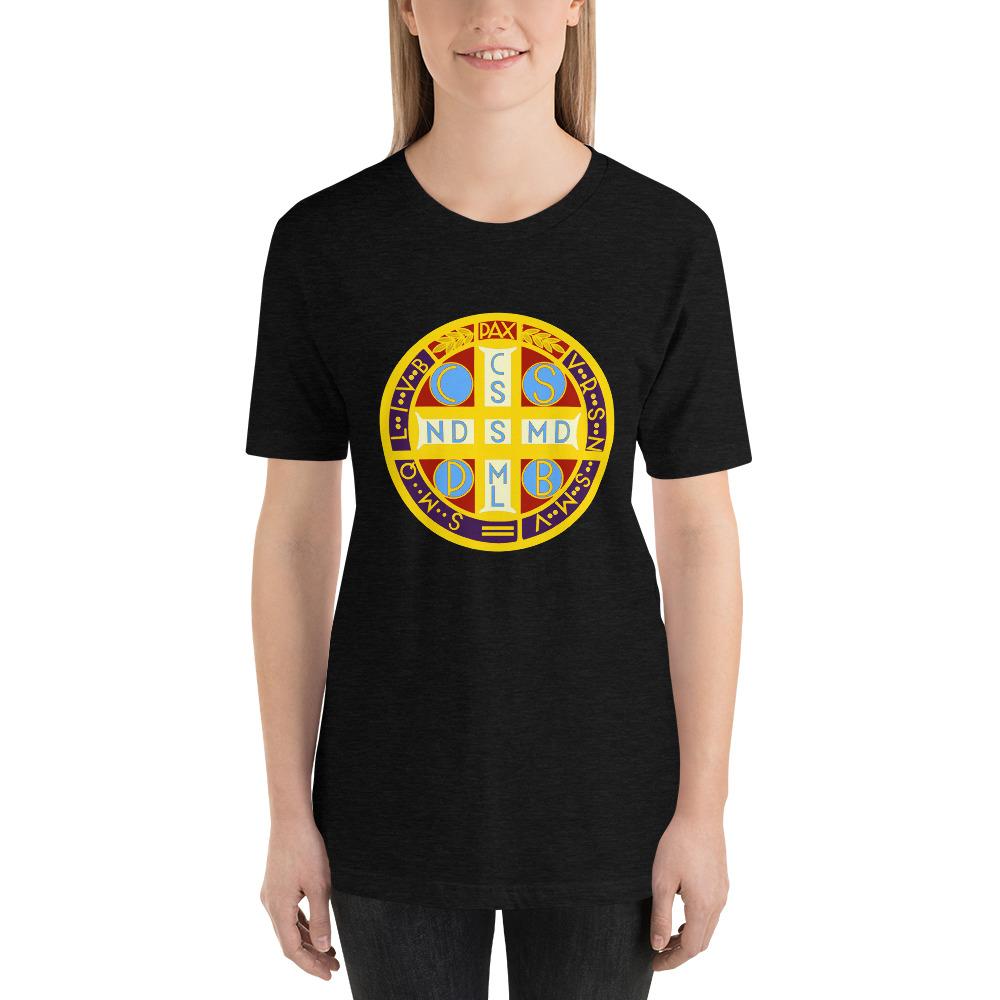 Saint Benedict Medal - The Holy Cross of Our Father Benedict Soft and Lightweight Unisex T-Shirt - Catholicamtees