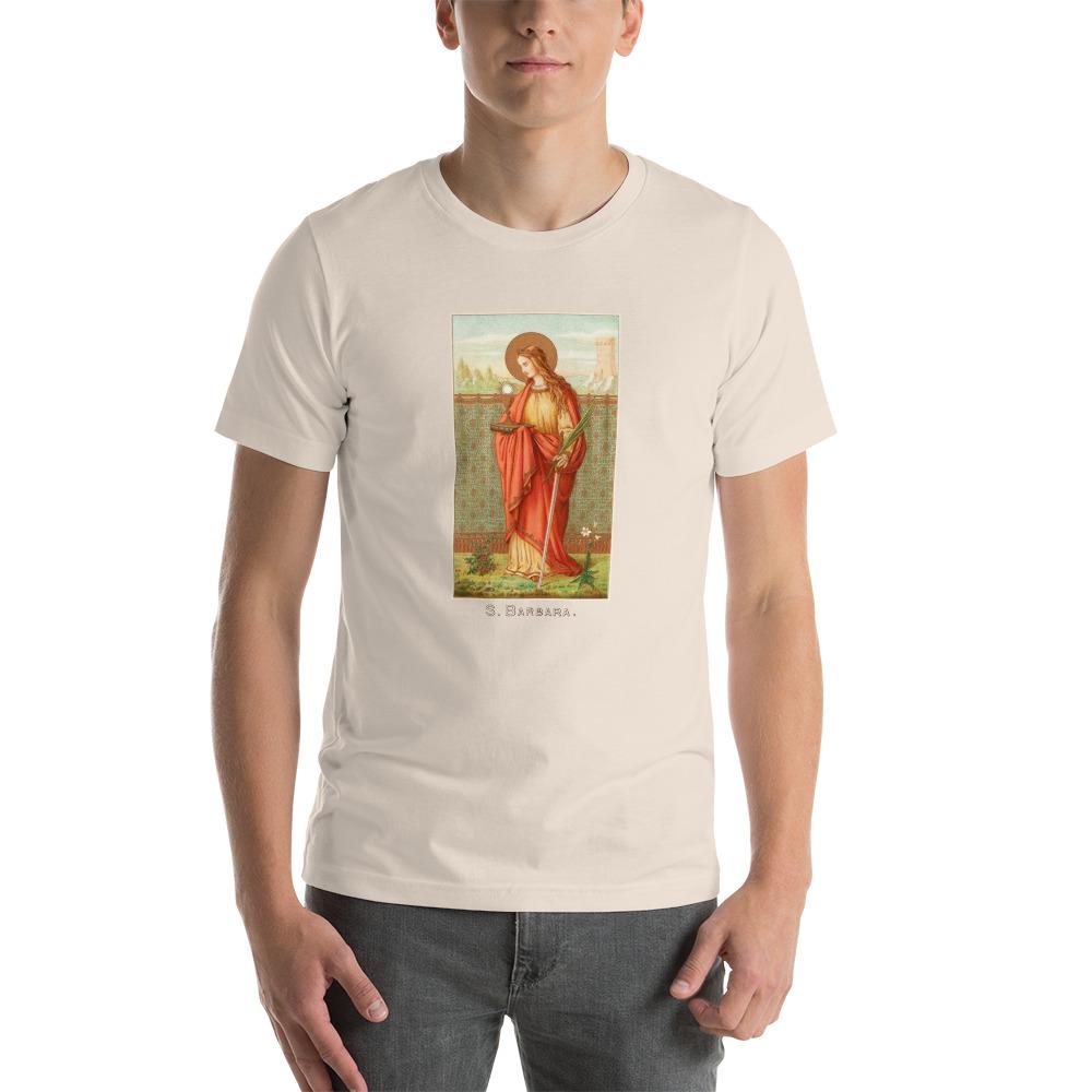 St. Barbara Vintage Holy Card T-Shirt - Catholicamtees