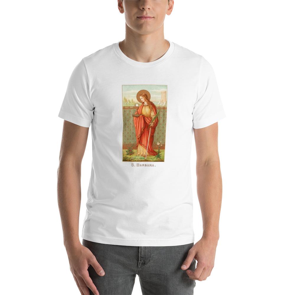 St. Barbara Vintage Holy Card T-Shirt - Catholicamtees