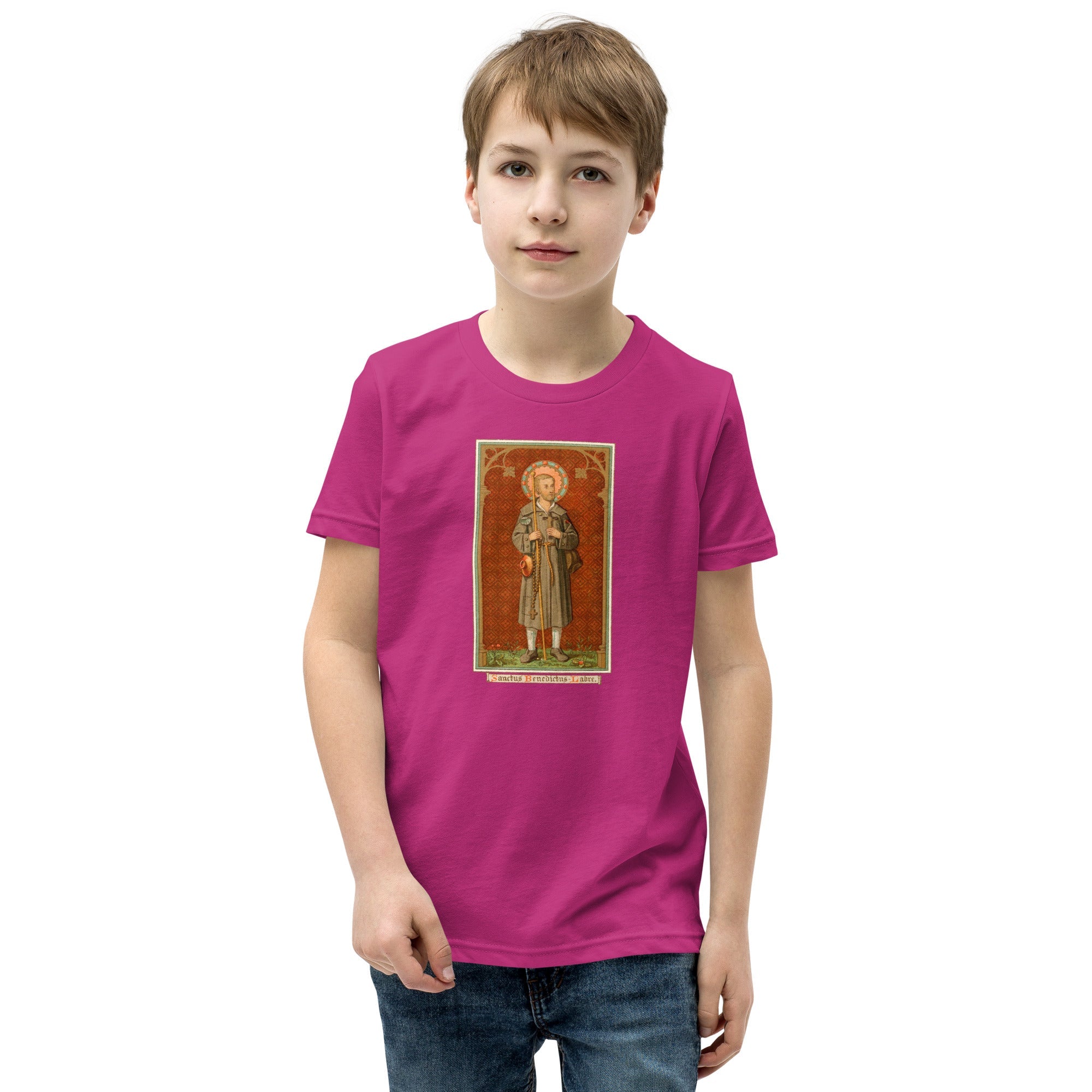 St. Benedict Joseph Labre Holy Card Youth T-Shirt - Catholicamtees