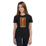 Load image into Gallery viewer, St. Benedict Joseph Labre Holy Card Youth T-Shirt - Catholicamtees
