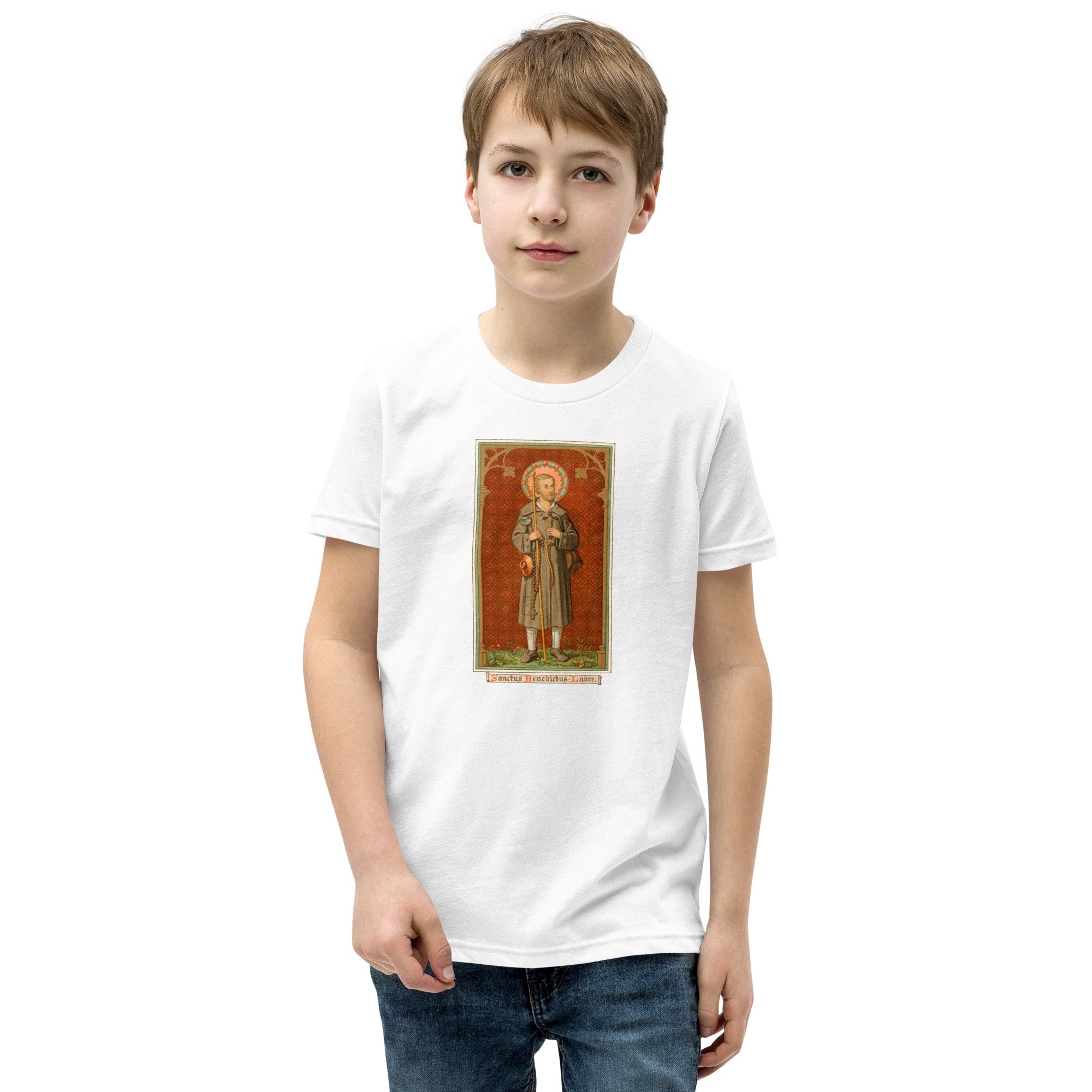 St. Benedict Joseph Labre Holy Card Youth T-Shirt - Catholicamtees