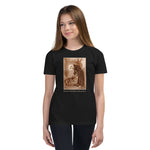 Load image into Gallery viewer, St. Francis of Assisi with the wolf of Gubbio T-Shirt Youth T-Shirt - Catholicamtees
