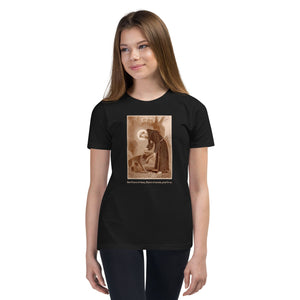 St. Francis of Assisi with the wolf of Gubbio T-Shirt Youth T-Shirt - Catholicamtees