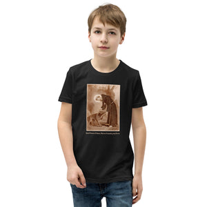 St. Francis of Assisi with the wolf of Gubbio T-Shirt Youth T-Shirt - Catholicamtees