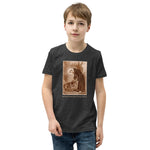 Load image into Gallery viewer, St. Francis of Assisi with the wolf of Gubbio T-Shirt Youth T-Shirt - Catholicamtees
