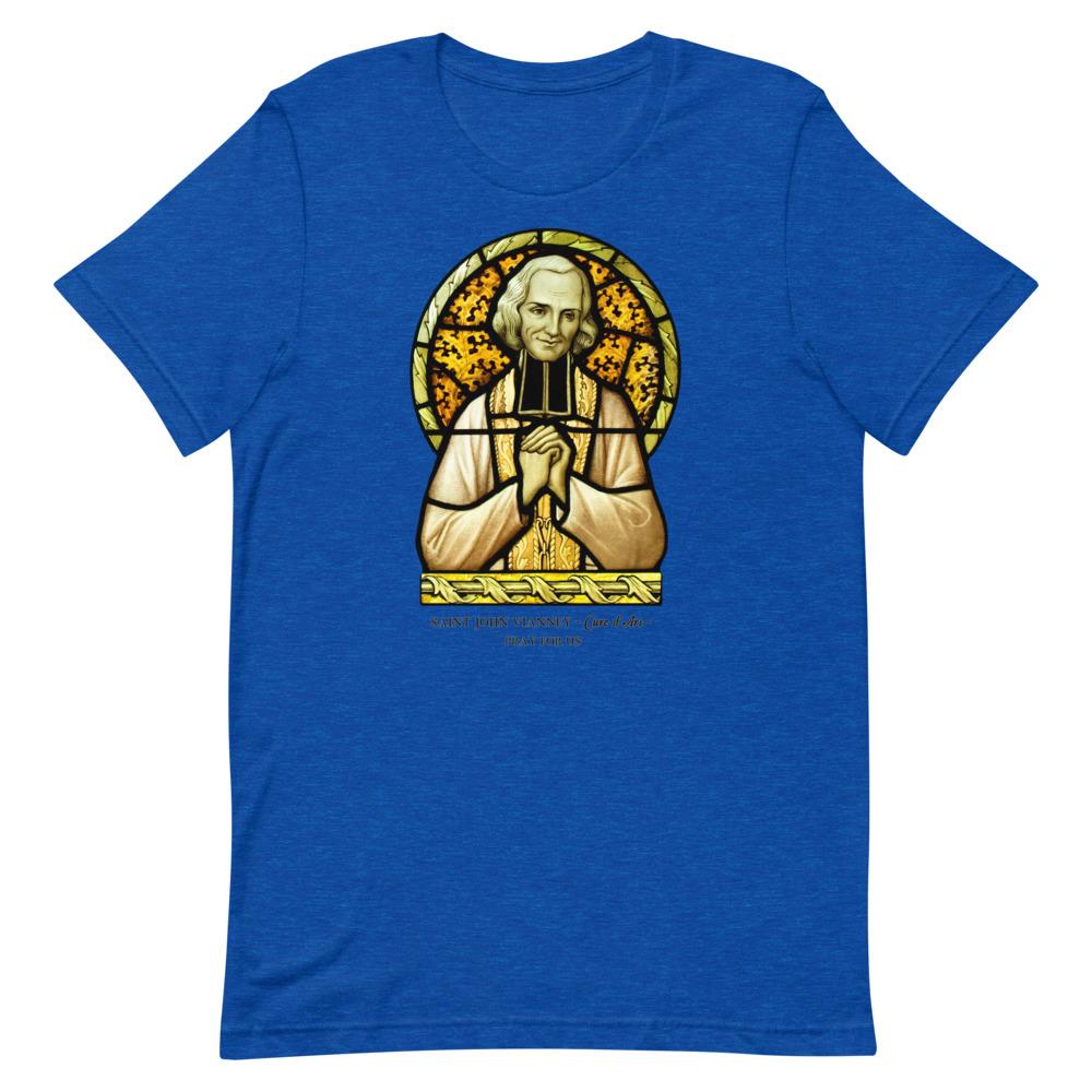 St. John Vianney Stained Glass T-Shirt - Catholicamtees