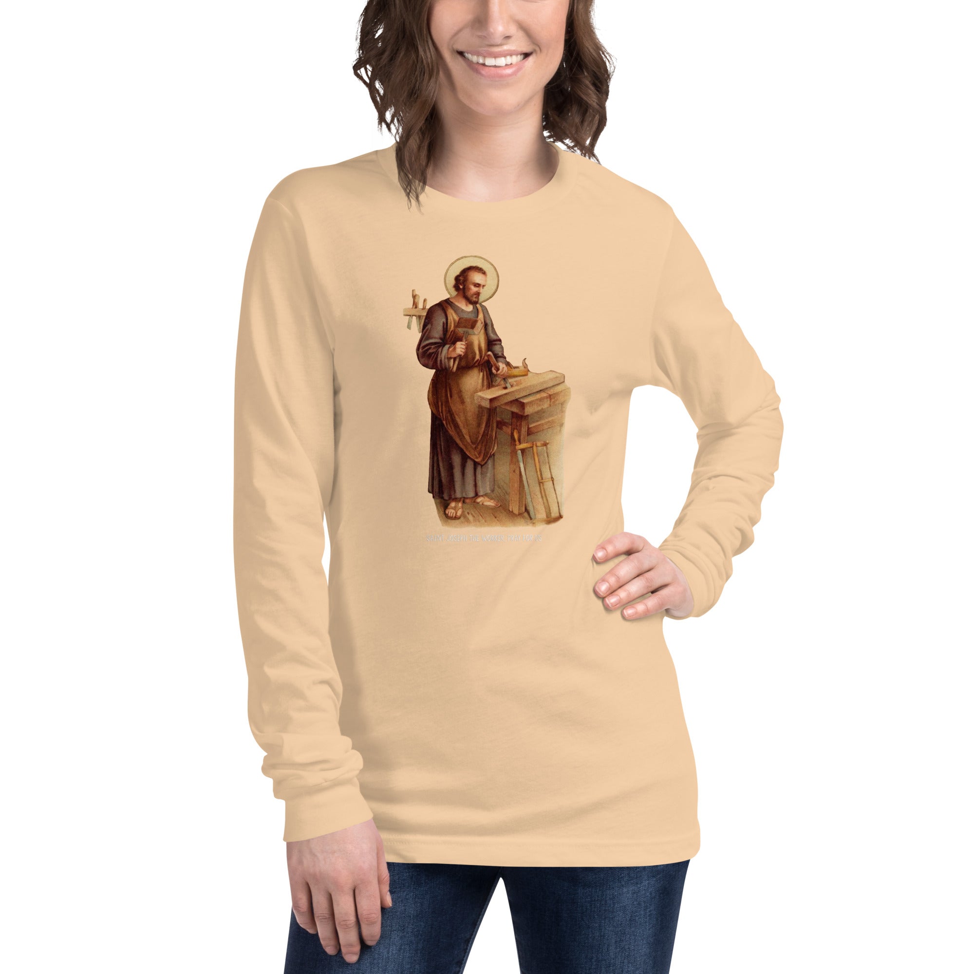 St. Joseph the Worker Long Sleeve Tee - Catholicamtees