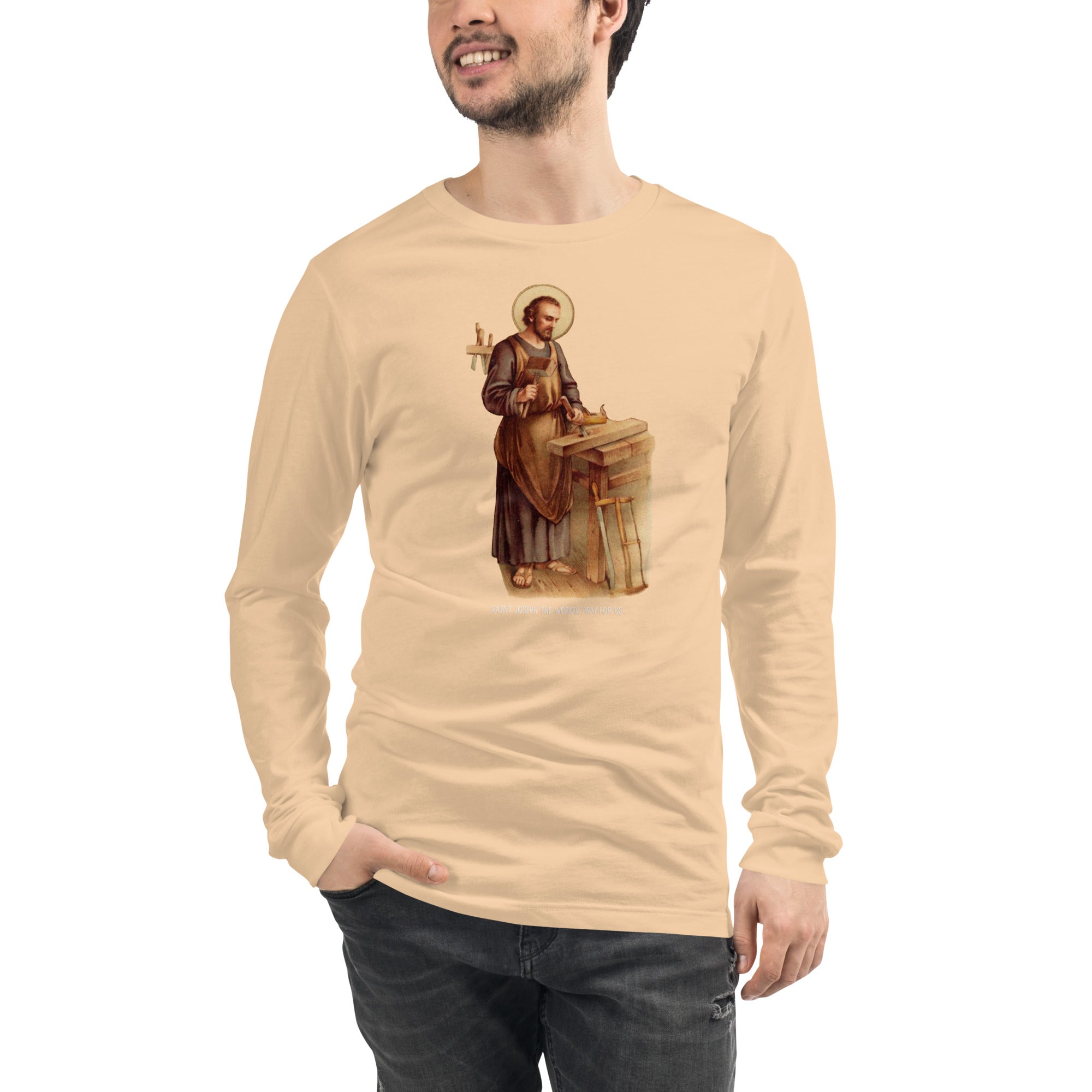 St. Joseph the Worker Long Sleeve Tee - Catholicamtees