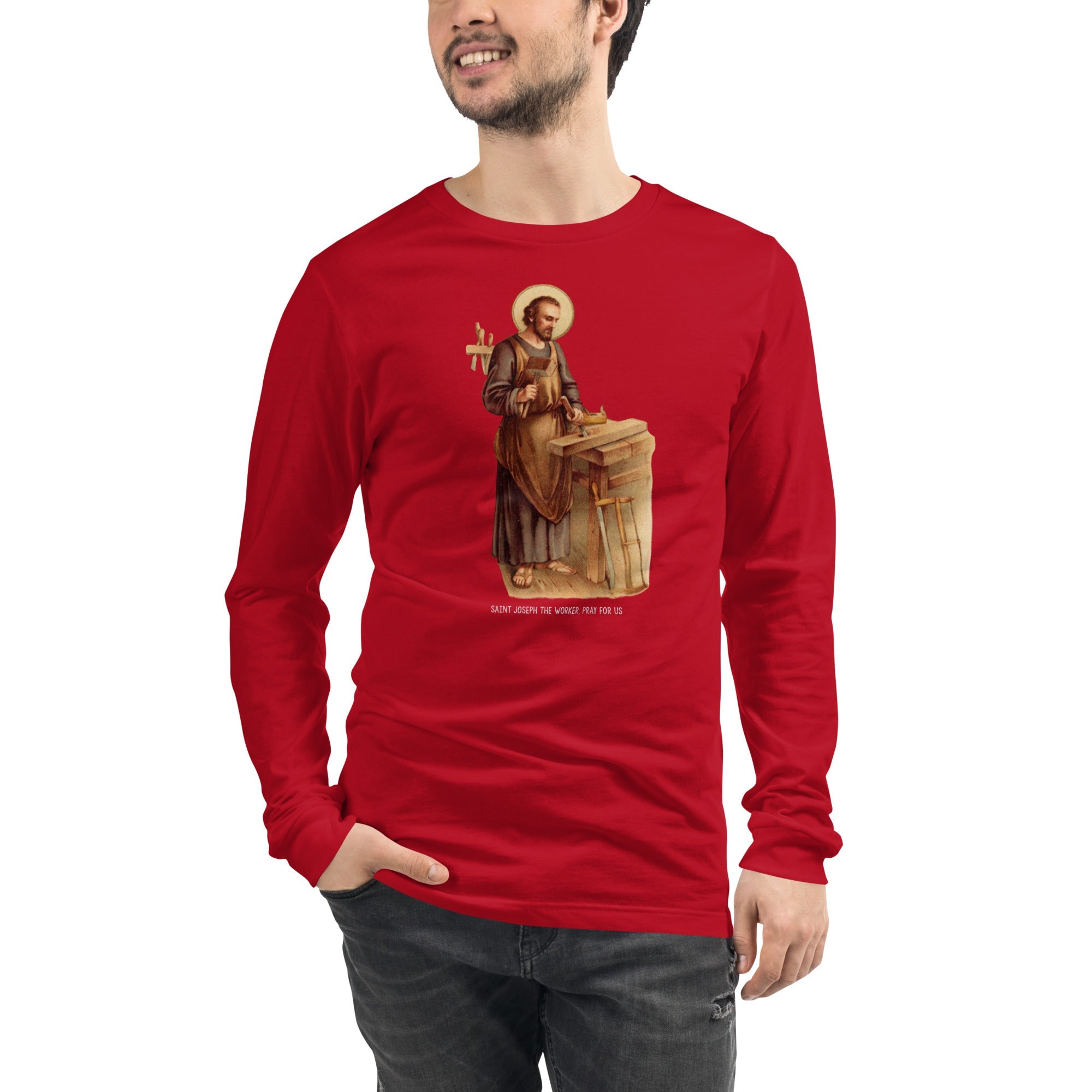St. Joseph the Worker Long Sleeve Tee - Catholicamtees