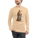 Load image into Gallery viewer, St. Joseph with Christ Child Mosaic Long Sleeve Tee - Catholicamtees
