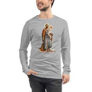 St. Joseph with Christ Child Mosaic Long Sleeve Tee - Catholicamtees